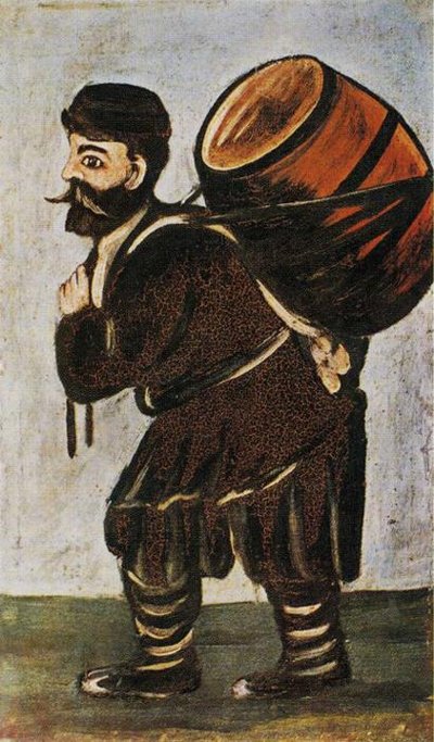 Portatore con otre di vino da Niko Pirosmani